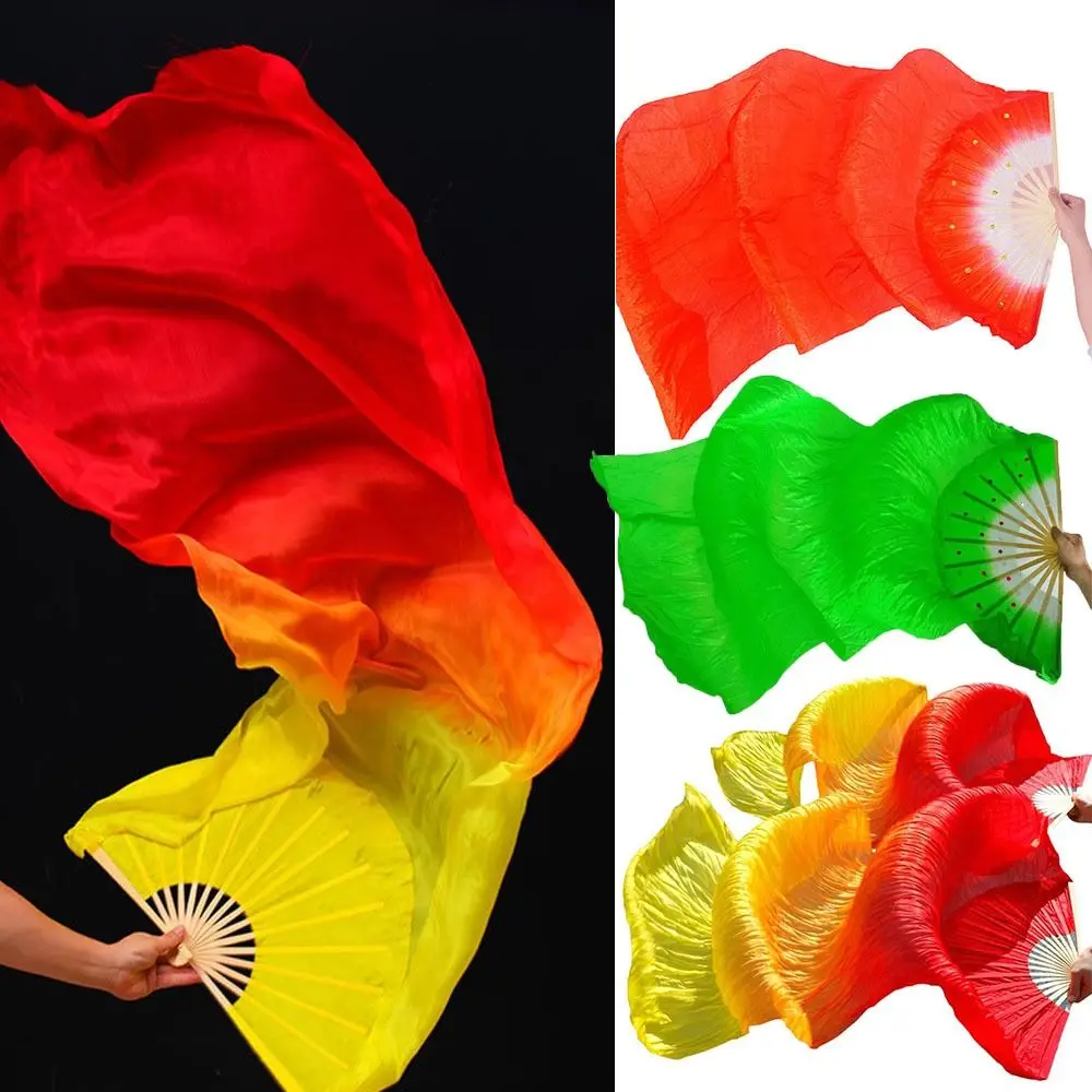

Long Sell Dancing Practice Silk Gradient Women Color Kid Fans Dancer Hot Fans Rayon Belly Silk Fan 150cm Imitation