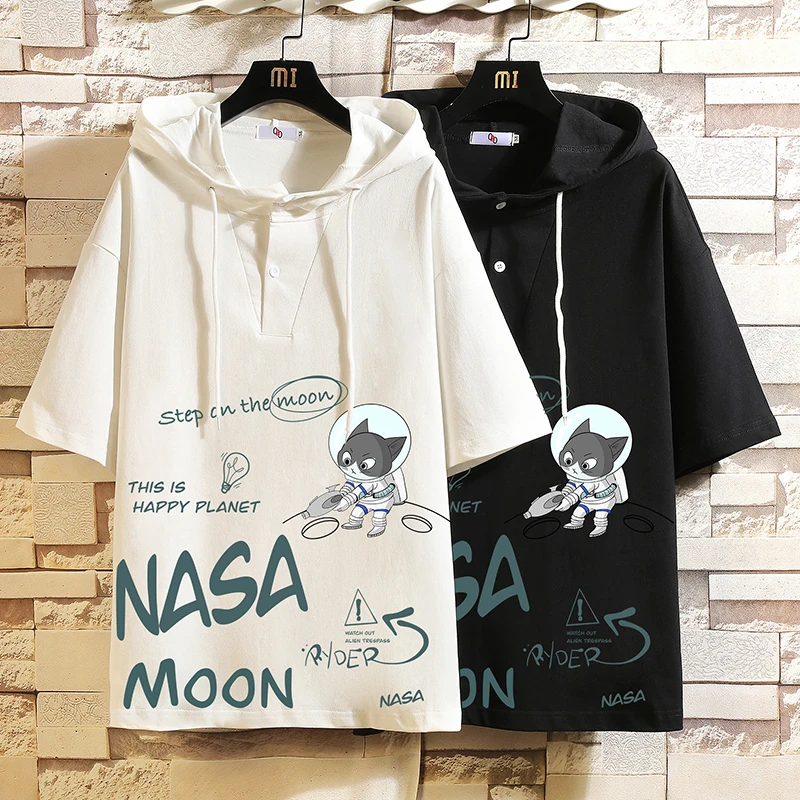 

Повседневные толстовки с коротким рукавом 2022, летняя белая, черная, хип-хоп свободная Мужская Уличная одежда для скейтборда в стиле панк, Од...