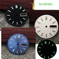 28 5mm watch dial sky blueblackwhite c3 green luminous dial for nh36nh36a automatic movement