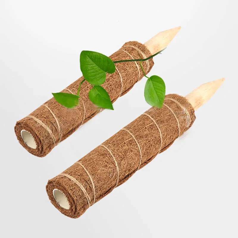 

30/40cm Vine Buckle Holder Nature Color For Potted Plants Coconut Fiber Plant Cages Supports Climbing Pole Garden Supplies
