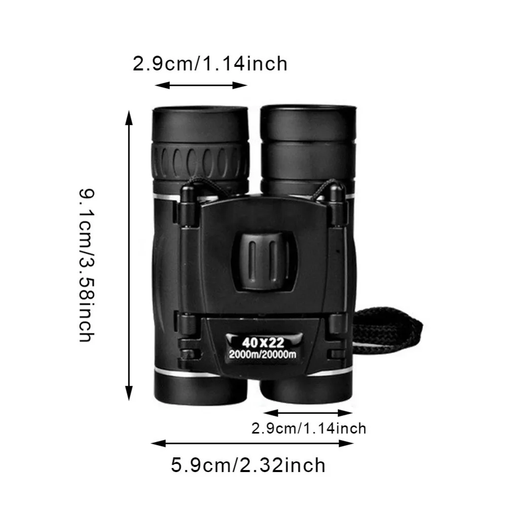 

Powerful Long-range Binoculars 40x22 HD 2000 Meters Foldable Bak4 Fmc Mini Binoculars Used For Hunting Outdoor Camping Travel