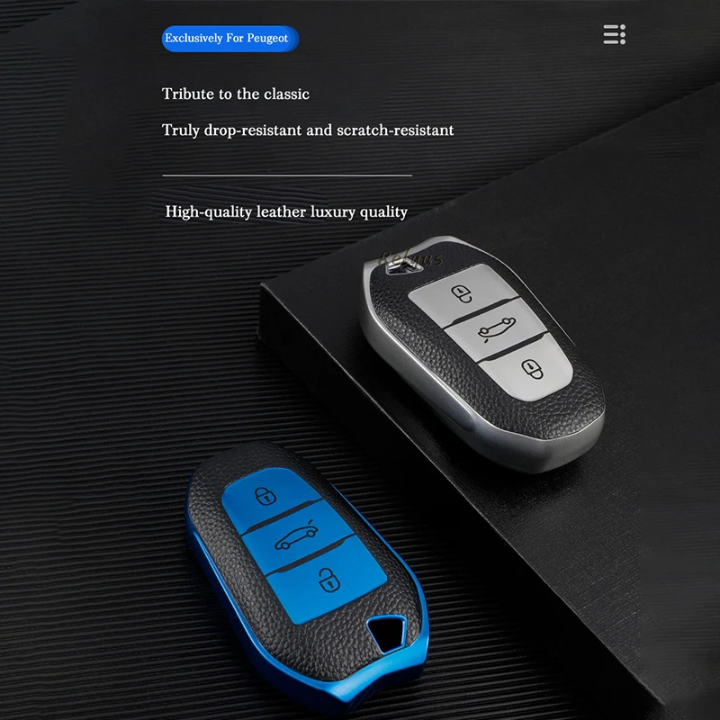 

Кожаный чехол для автомобильного ключа-пульта из ТПУ для Peugeot 308 408 508 2008 3008 4008 Citroen C4 C4L C6