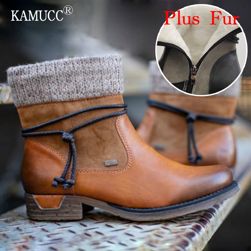 

Осенне-зимняя обувь, женские утепленные полусапожки из шерсти, повседневная женская обувь, зимние сапоги, замшевые кожаные короткие сапоги,...