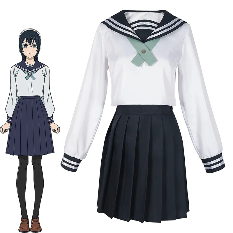 Anime Amanai Riko Cosplay Costume JK Halloween For Woman Men Clothes School Uniform Skirt Top+skirt+tie+headband+socks Prop