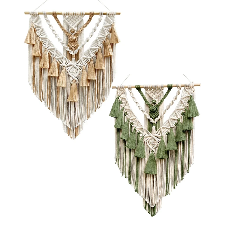 

Hand-Woven Color Macrame Wall Hanging Ornament Bohemian Craft Decoration Gorgeous Tapestry For Home Livingroom Decor