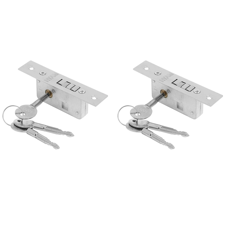 

2X Невидимый/дверной замок, замок-Крючок для раздвижной двери, корпус замка из сплава, рама стеклянной двери, прочный, дверная фурнитура