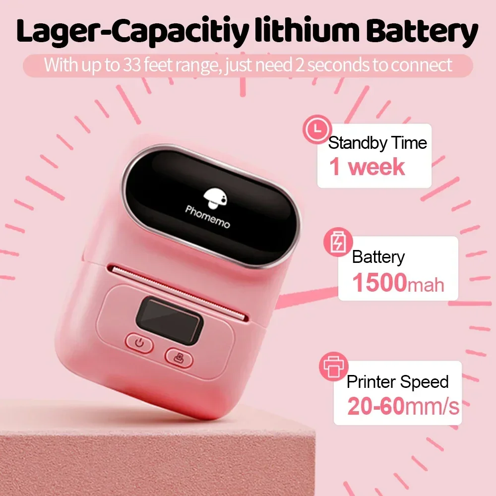 GlowMart M110 Phomemo Портативный термобеспроводной принтер для этикеток Мини-принтер
