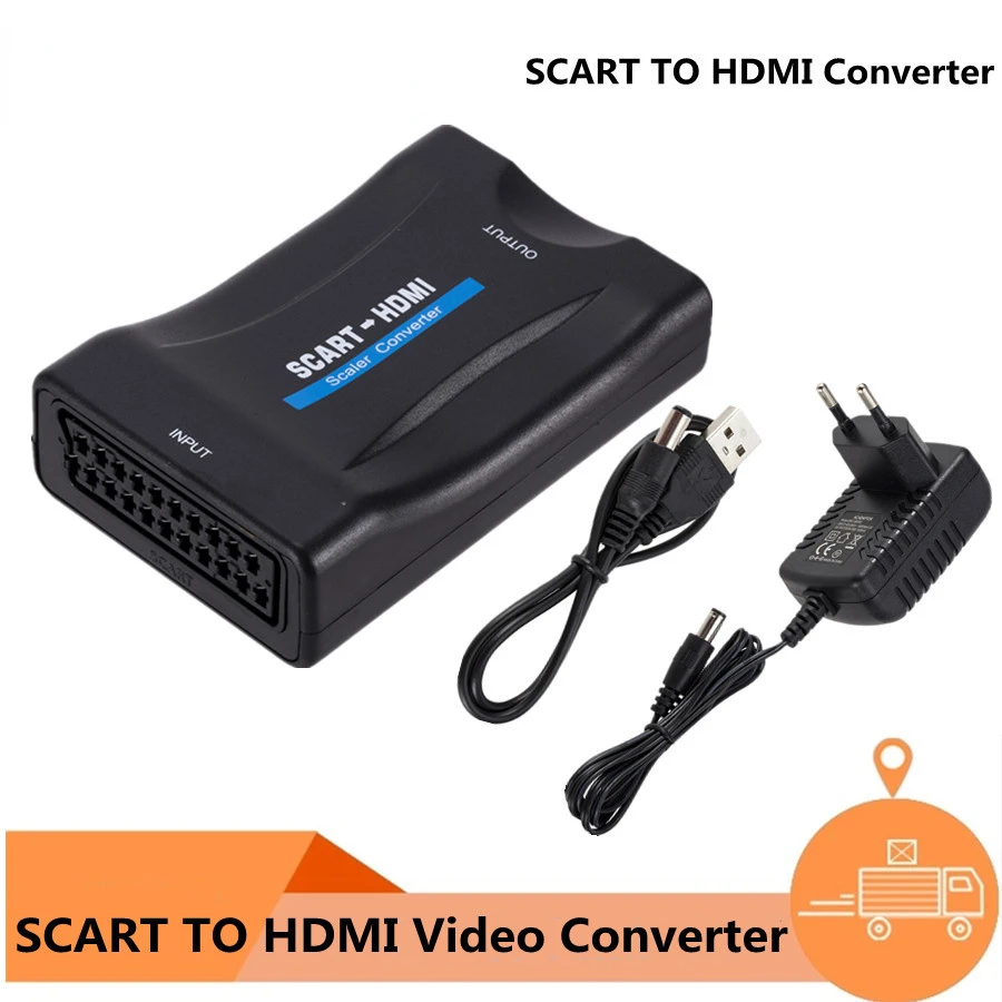 

Адаптер-преобразователь SCART в HDMI, высококлассный преобразователь для HD TV DVD для Sky Box STB, подключи и работай, кабель постоянного тока