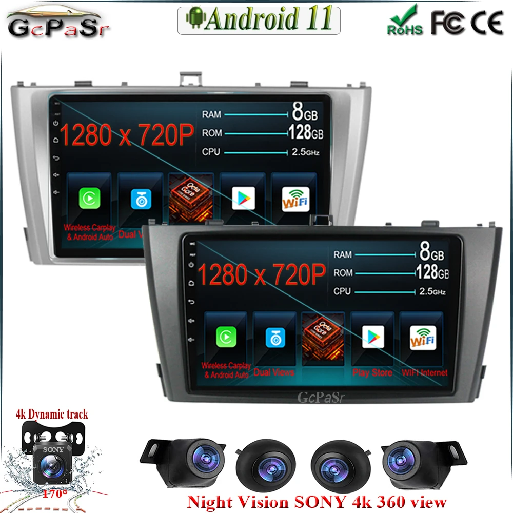 

Автомагнитола 9 дюймов, Android 11 Carplay для Toyota Avensis 2009-2015, автомобильное радио, мультимедийный видеоплеер, GPS-навигация, стерео монитор