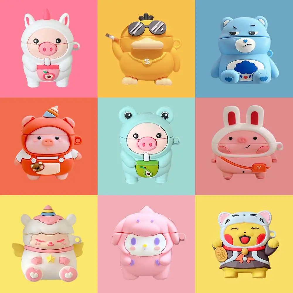

Cartoon Pig Earphone Case For Airpods 3 2 Pro Case Silicone Cute Duck Cover for Apple Air Pods Pro 2 3 1 Earbuds Case Accessorie