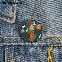 chemistry floral printed pin custom funny brooches shirt lapel bag cute badge cartoon cute jewelry gift for lover girl friends