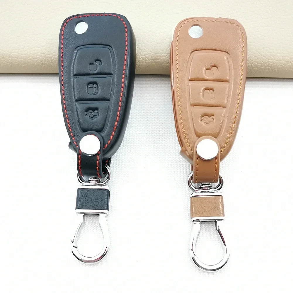 2021 модное кожаное кольцо для ключей Обложка держатель Ford Focus 2 3 4 MK2 MK3 MK4 Kuga Edge Mondeo