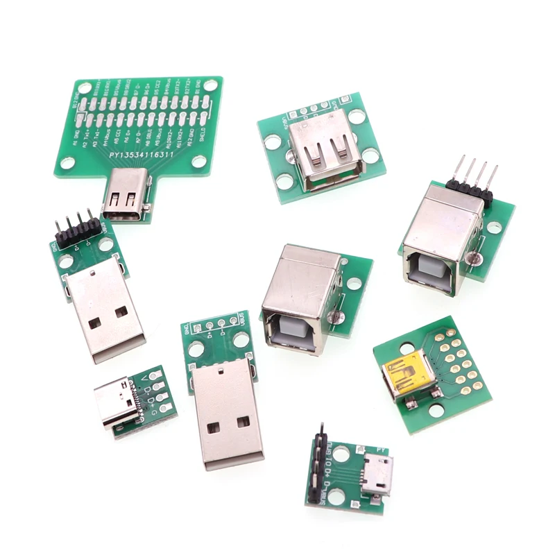 Фото 2шт USB в 2,0 Женский/Мужской микро-Встроенный адаптер плата была сварена на мобильный телефон силовой кабель передачи данных модуль №2