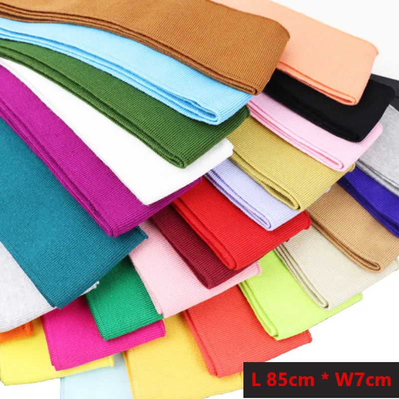 Хлопковая пряжа 7x85 см окрашенная однотонная стрейчевая манжета хлопковая