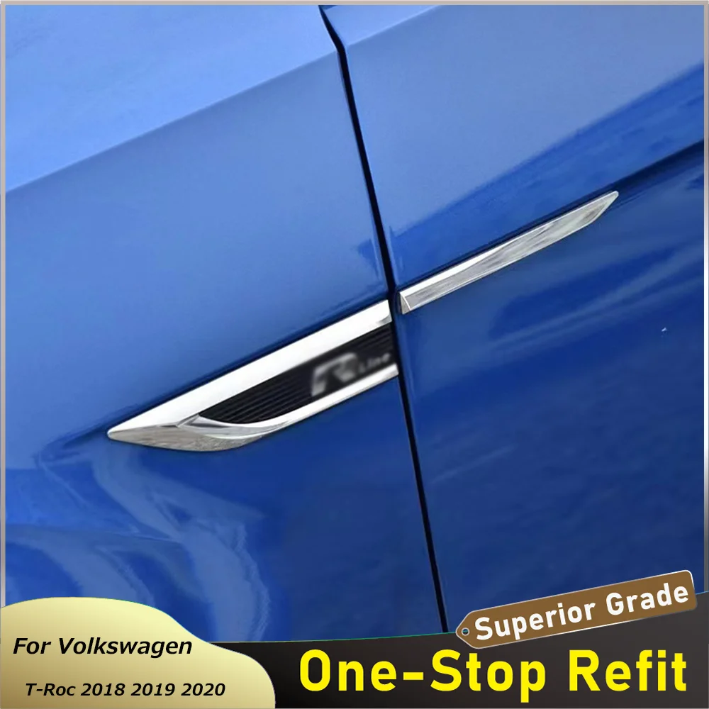

2018 2019 2020 For Volkswagen T-Roc Car Original Door Side Emblem Sticker Cover Trim Strips Auto Parts
