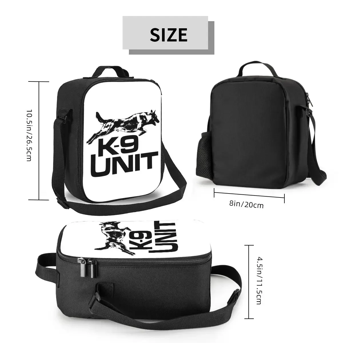 K9 Unit Малинуа Изолированная сумка для обеда школы и офиса Бельгийская овчарка