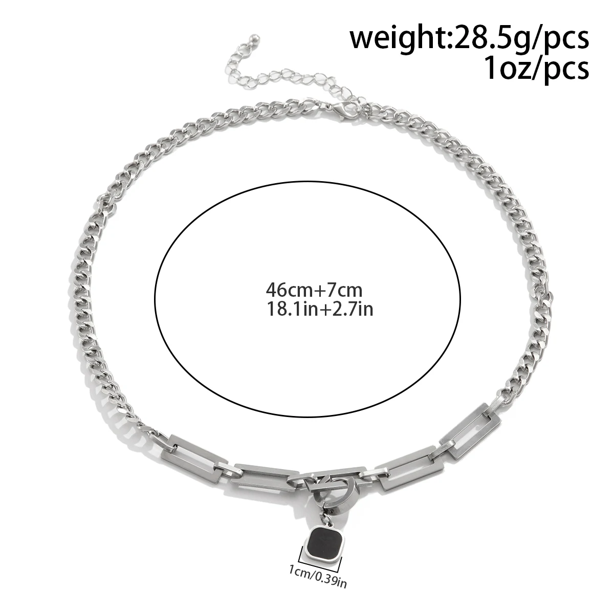 SHIXIN Новый мужской ожерелье из нержавеющей стали квадратное кулон хип - хоп