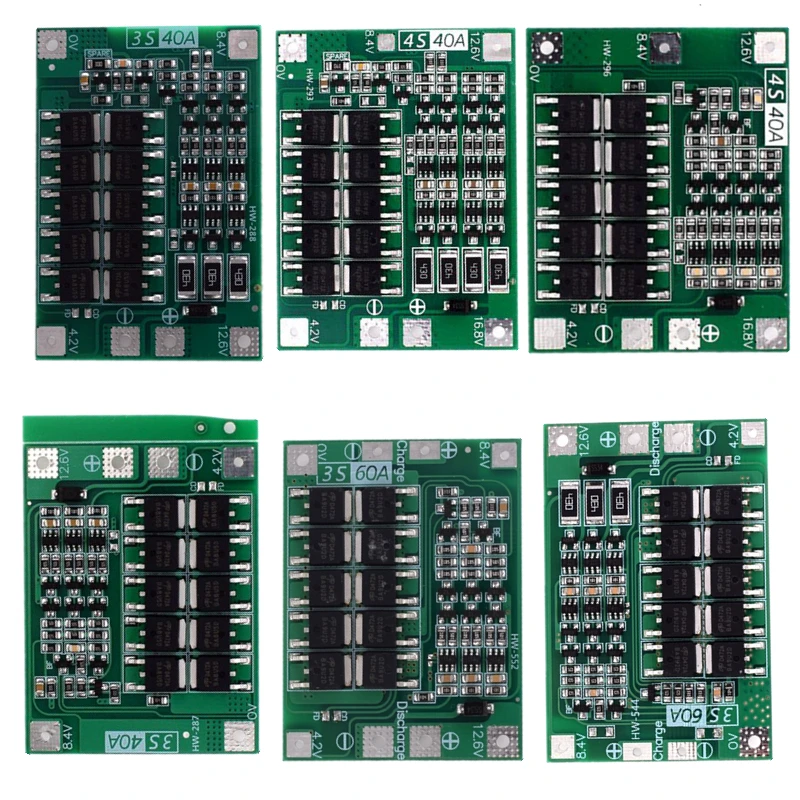 

3S 4S 40A Li-ion Lithium Battery 18650 Charger PCB BMS Protection Board With Balance For Drill Motor 14.8V 16.8V Lipo Module