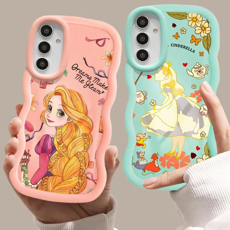 Роскошный чехол для телефона Disney Pretty Rapunzel Alice Macaron волны Samsung Galaxy A55 A54 A53 A52 A51 A14 A13 A12