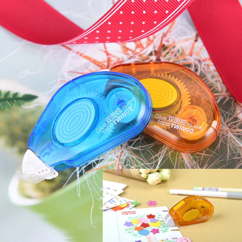 

1 Pcs 5m Blue/Orange Double Tape Roller Pen Glue Double Sided Tape Adhesive Transfer Refillable Tapes