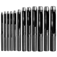 1mm 10mm sets hole puncher leather hole punch round steel leather craft hollow hole punch gaskets plastic rubber tools black
