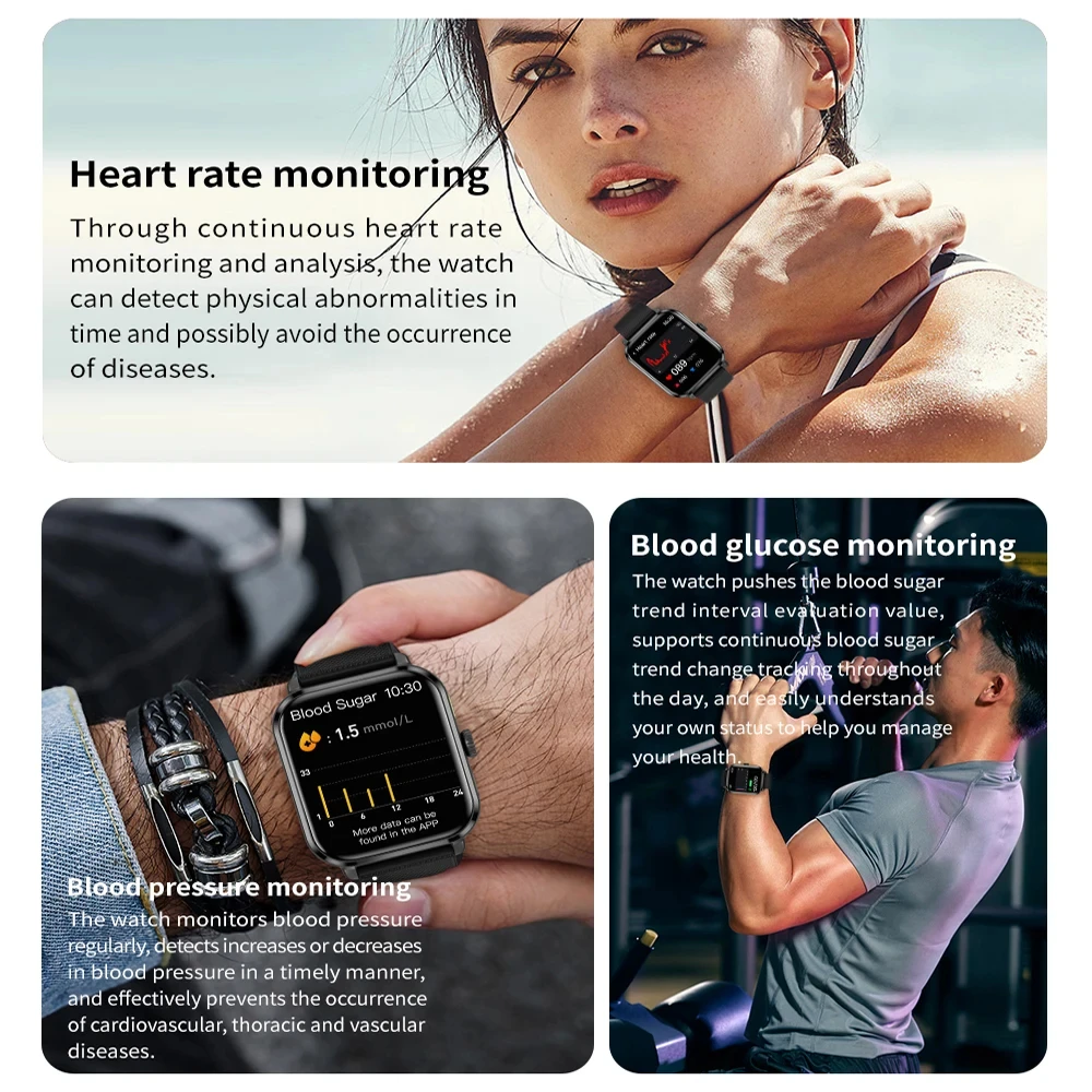 Мужские Смарт-часы 1 83 дюйма Bluetooth вызов фитнес водонепроницаемый пульсометр и