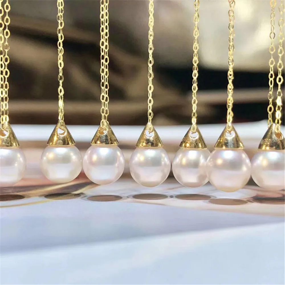 

DIY Pearl Accessories S925 Sterling Silver Pendant Empty Holder with Chain Silver Neckchain Women's Sterling Silver Accessories