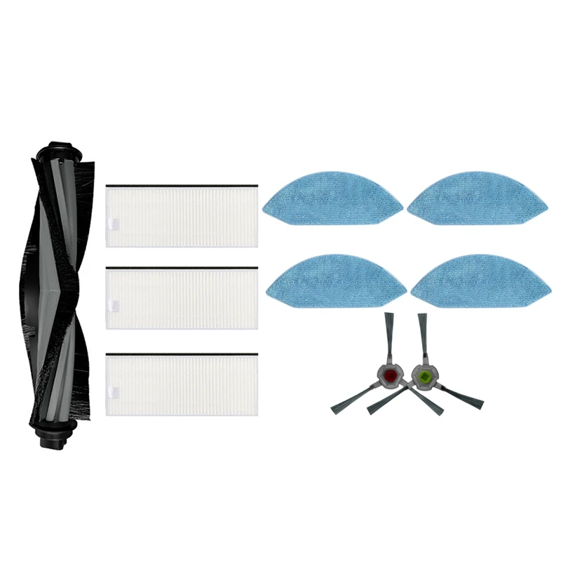 

10 Pcs For Ecovacs U2 DGN22 Robotic Vacuum Cleaner Filter Side Brush Main Brush Mop Cloth Replacement Kit