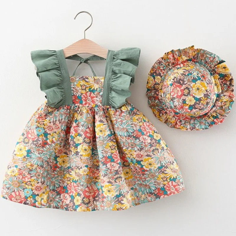 Комплект летней одежды для маленьких девочек пляжные платья малышей симпатичное