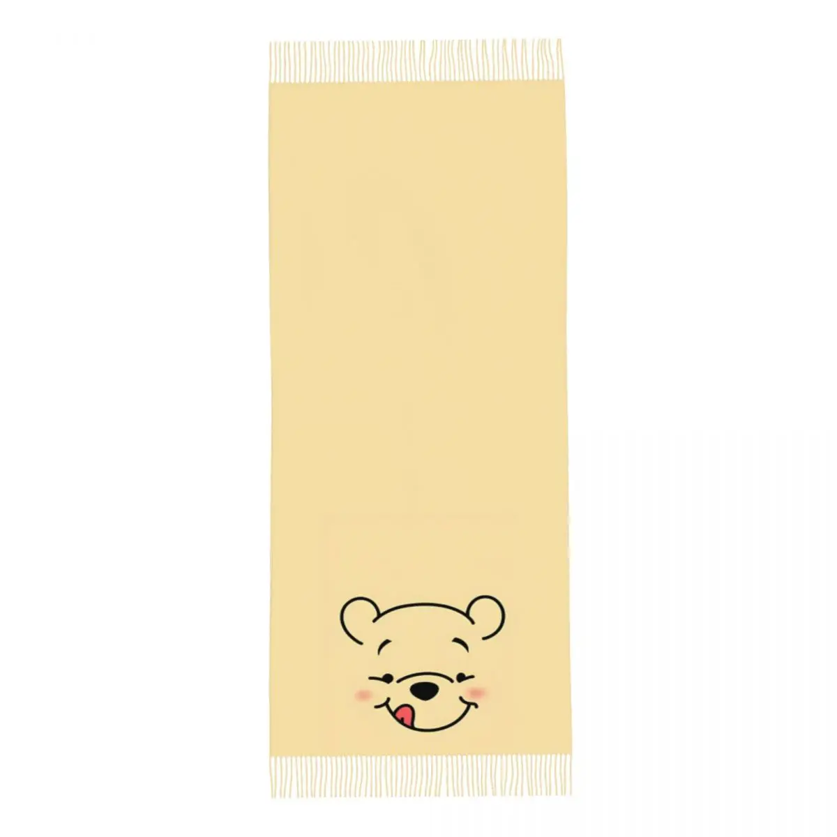 Женский шарф с кисточками Винни-Пух большая зимняя теплая шаль и накидка