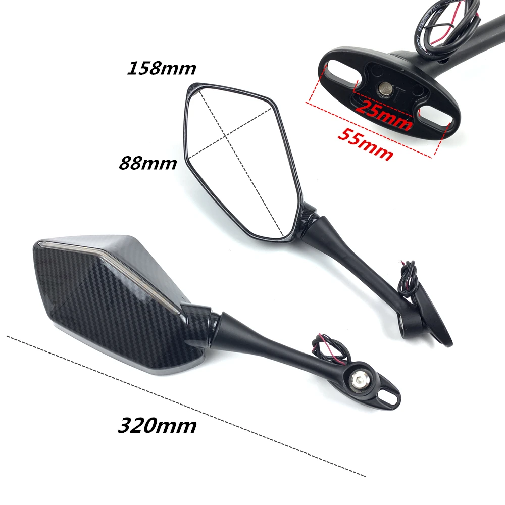 Мотоциклетные зеркала заднего вида для HONDA CBR600RR 2003-2019 CBR1000RR 2004-2007 Светодиодные