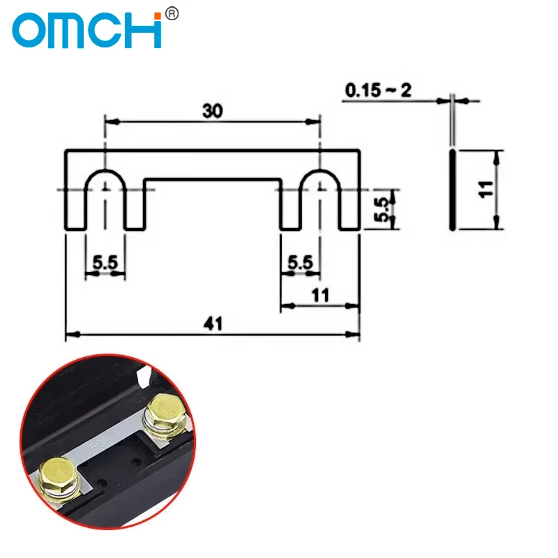 Фото OMCH 1 комплект автомобильных предохранителей ANS-H2 30A 40A 50A 60A 70A 100A 120A 200A 1-контактный предохранитель небольшой вилочный болт держатель предохранителя №4