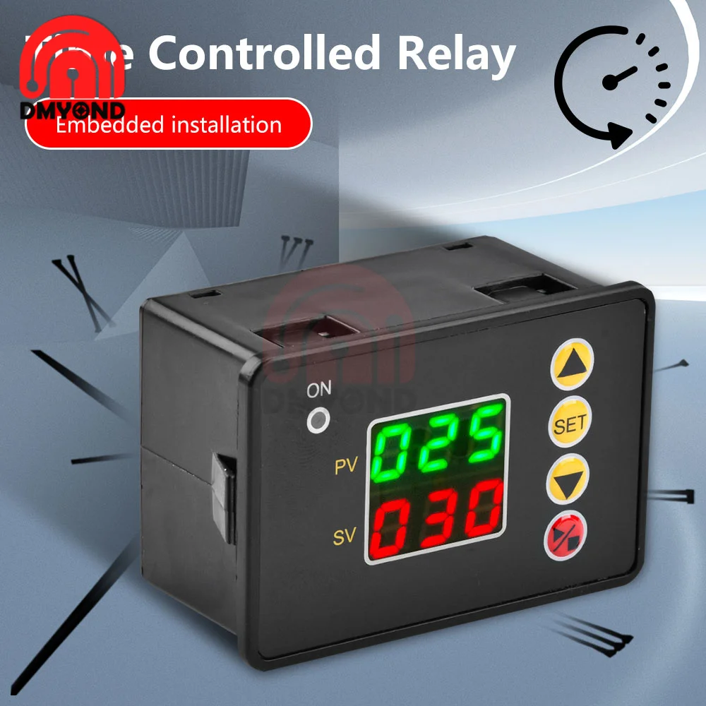 

T2310 DC 12V 24V AC 110V 220V Programmable Digital Time Delay Switch Relay Open Timer Control Module 0-999s/min/hour