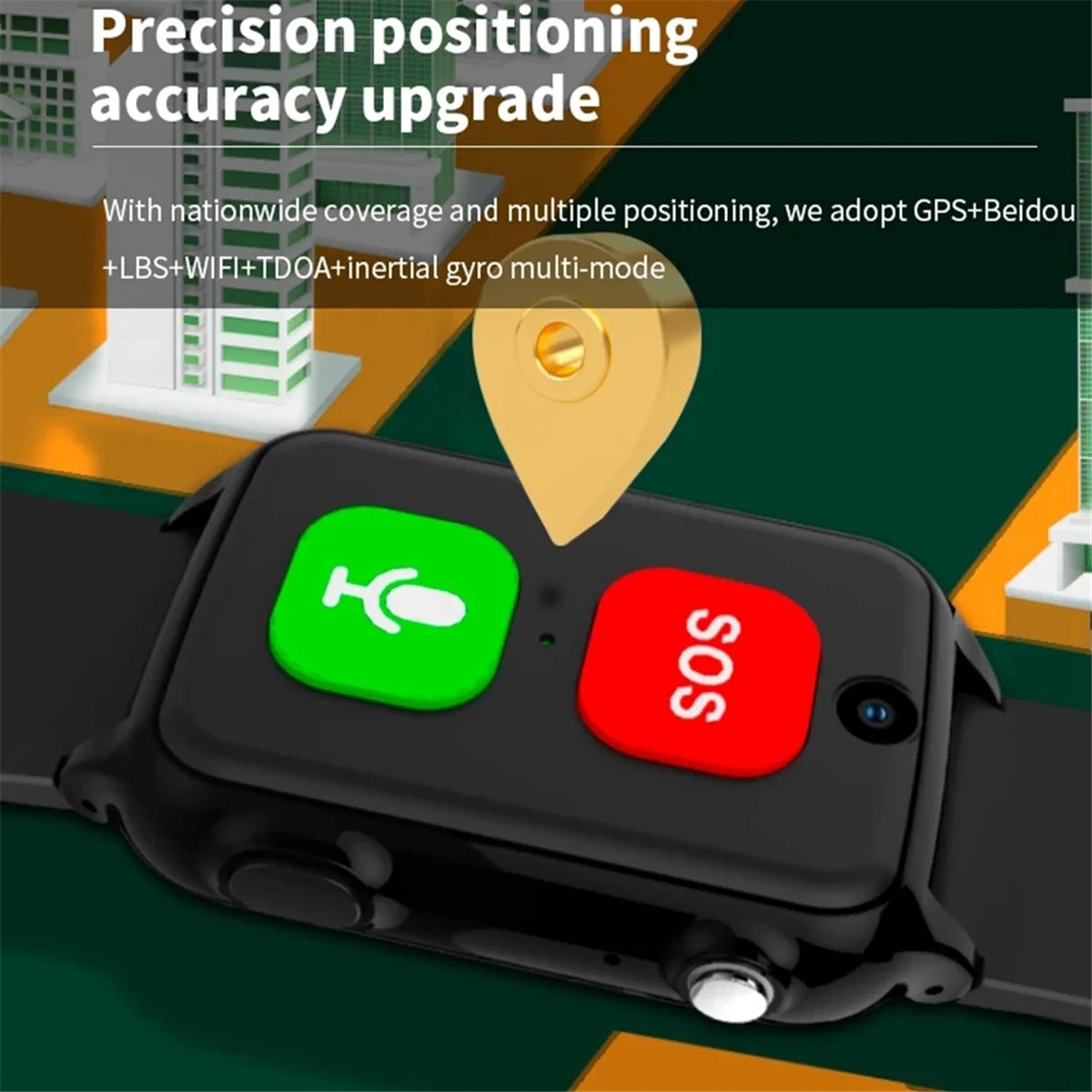 GPS-часы для пожилых людей браслет отслеживания 4G температура здоровья SOS локатор