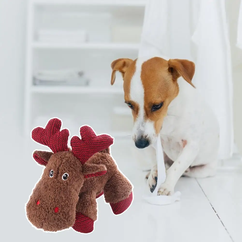 

Eco-friendly Dog Christmas Toy Bite-resistant Pet Plush Toy Built-in Whistle Teeth Grinding Pet Chew Toy Teeth Cleaning