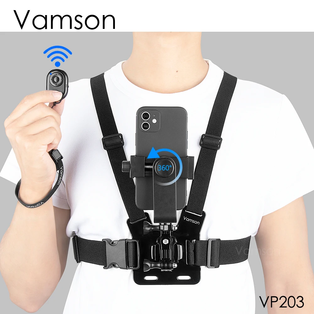 Вращающееся крепление Vamson Clip-On для iPhone смартфона камеры Gopro Hero Insta360 Dji совместимый