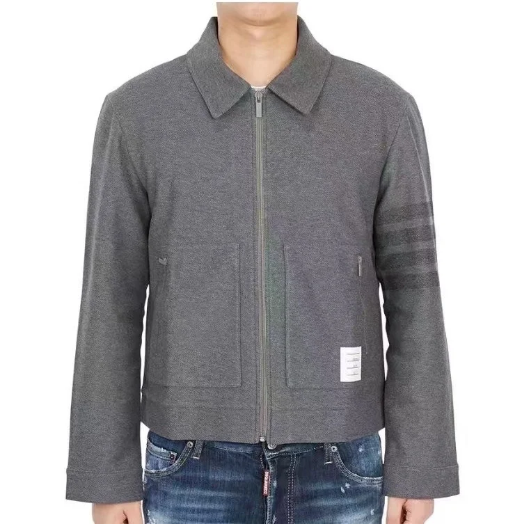 

Мужской шерстяной кардиган на молнии, с отложным воротником