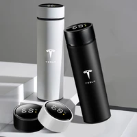 intelligent thermos cup touch display temperature stainless steel vacuum car thermoses cup for tesla model 3 s x y roadster