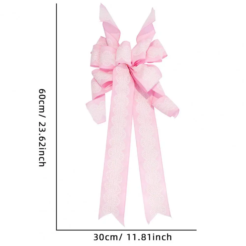 

Flower Print Christmas Bows Reusable Christmas Tree Decor Multi-layered Bow Flowers Print Shiny Contrast Colors for Diy Home