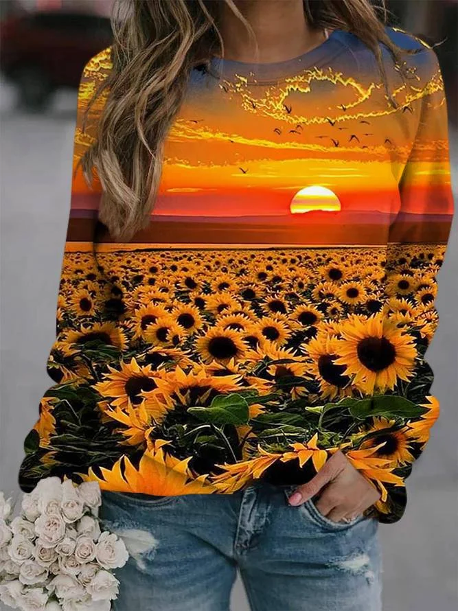 

New Fashion Kawaii Animal Cat Christmas Floral 3d Casual Print Ladies Hoodie Street Sunrise Pullover Oversized Girls Sportswear