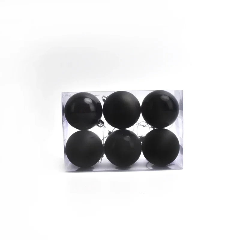 Рождественские украшения черные яркие подвесные рождественские шарики из ПВХ