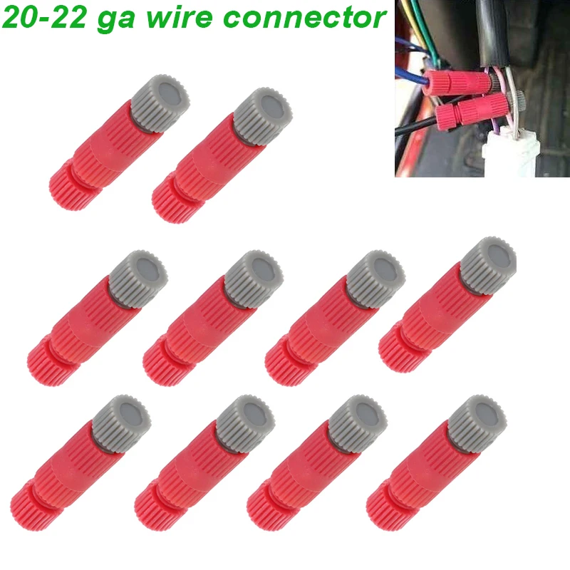 

Набор из 10 штук RED Fit Posi Tap # Соединитель для проводов PTA2022R 20-22 AWG, без обжима, водонепроницаемый, многоразовый, EX-130RR, для подключения к проводам.
