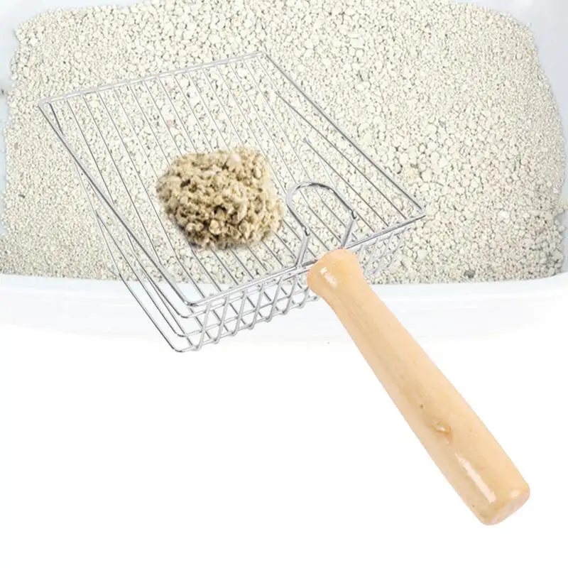 

Pet Poop Shovel Deep Shovel Litter Sifter Kitten Pooper Lifter Long Handle Poop Sifting Shovel Reusable Metal Kitten Litter