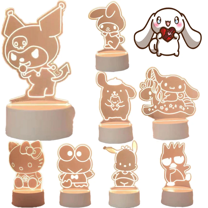 

5-дюймовые плюшевые игрушки Pokemon Pikachu Kuromi Mymelody Onpompurin Kawaii могут излучать светильник ночник подарить девочке Рождественский подарок игрушка