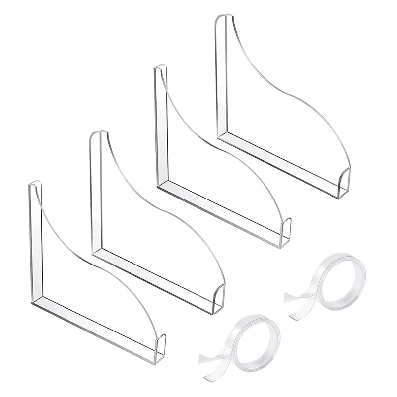 

Transparent Shower Splash Guard Self-Adhesive Transparent Shower Water Guard, Bath Corner Water Splash Guard - 4 Pack