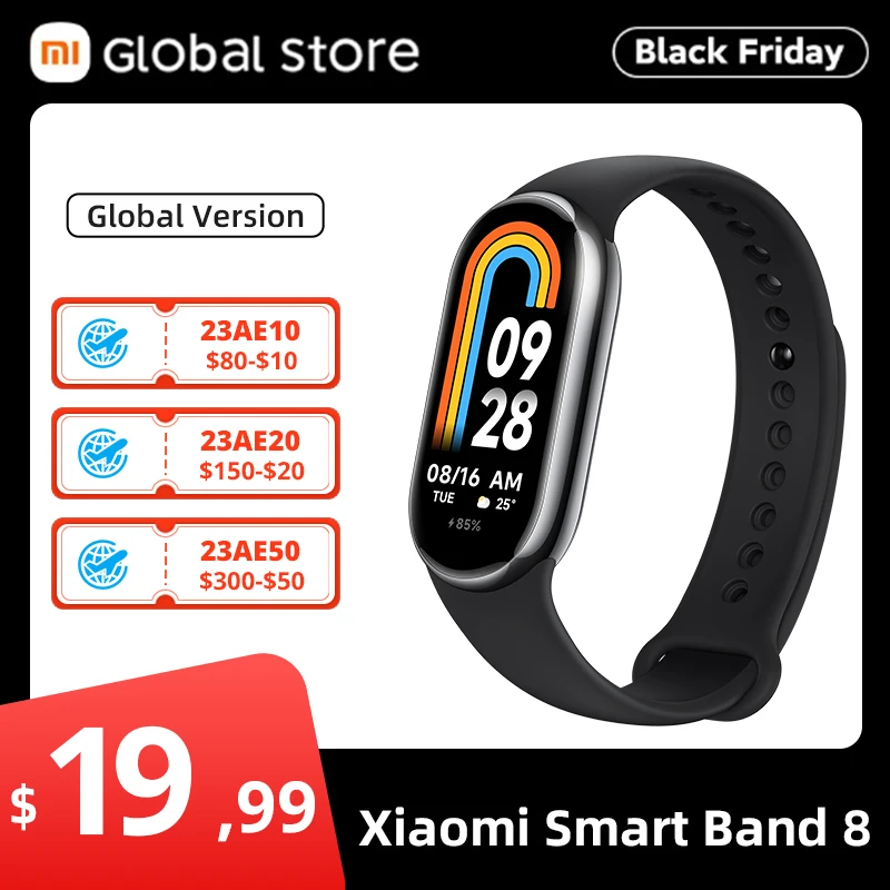 

ln stock Global Version Xiaomi Band 8 1.62'' AMOLED Ultra Long Battery Life 16 Days Smart Bracelet 150+ Sport Modes