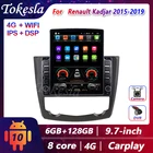 Автомобильный радиоприемник Tokesla для Renault Kadjar, Android, Dvd, Tesla, мультимедийный проигрыватель Vodeo, сенсорный экран, 2 Din, стереоприемник, Gps-навигация