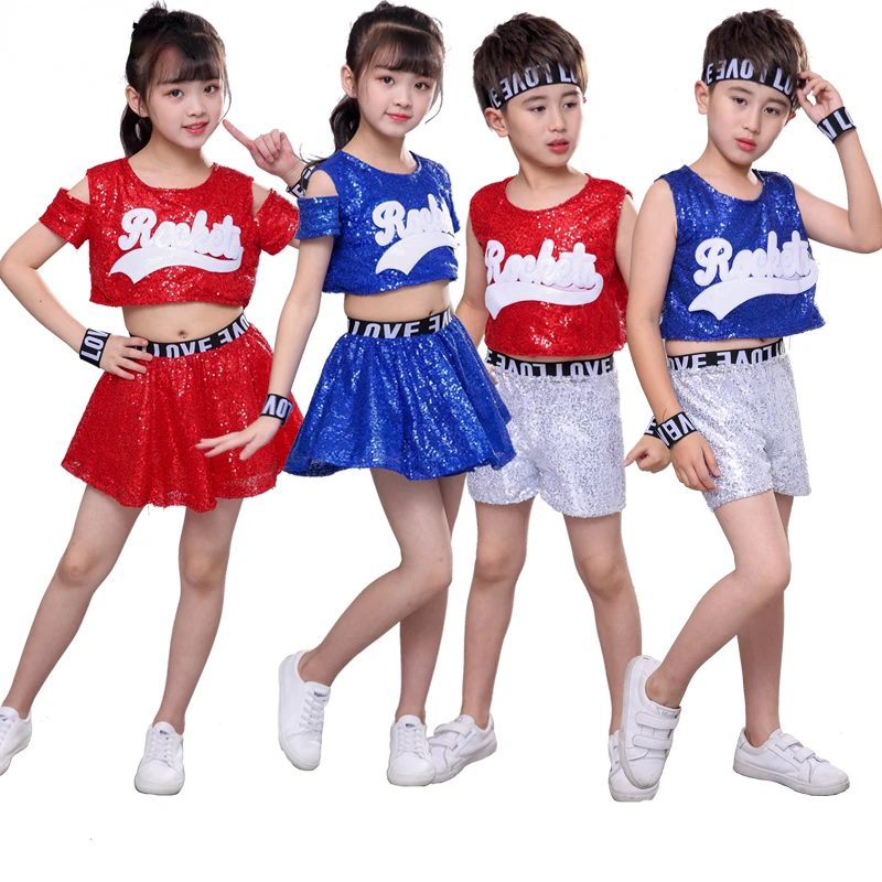 

Jazz Dance Costume Hip Hop Girls Modern Street Dance Stage Outfits Children Ballroom Hip Hop Dancing Jazz Dance Cheerleader