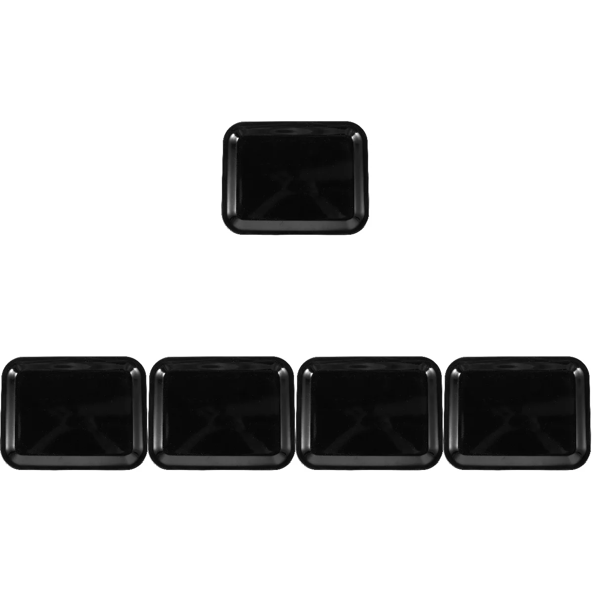 

5 PCS Black Decorative Tray Plastic Serving Platters Entertaining Jewelry Display Plate 33x25.5cm Dessert Dish Plates