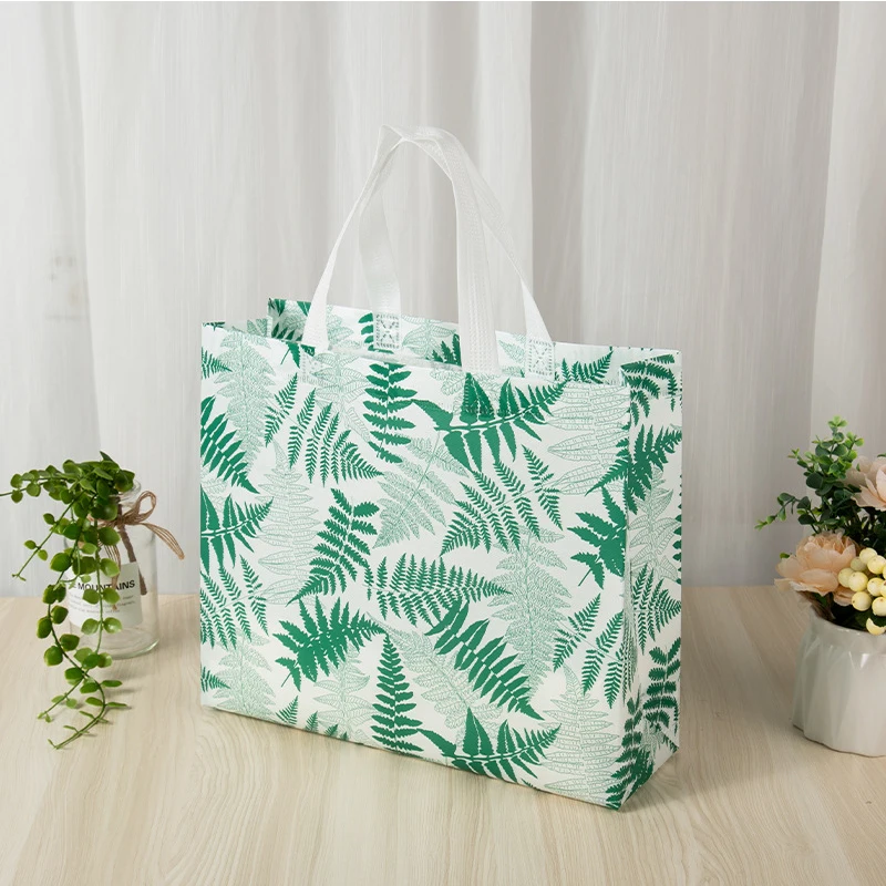 

Складная сумка для покупок из нетканого материала с принтом листьев, многоразовая эко-сумка-тоут, Женская дорожная сумка для хранения, сумк...